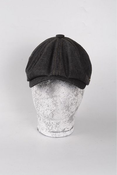 mercantoptan Denim Fabric Summer Model British 8 Piece Cap Hat