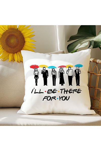 qoeuyl boutique I'Ll Be There for You Printed Friends Gift Fiber Filled Decorative Pillow