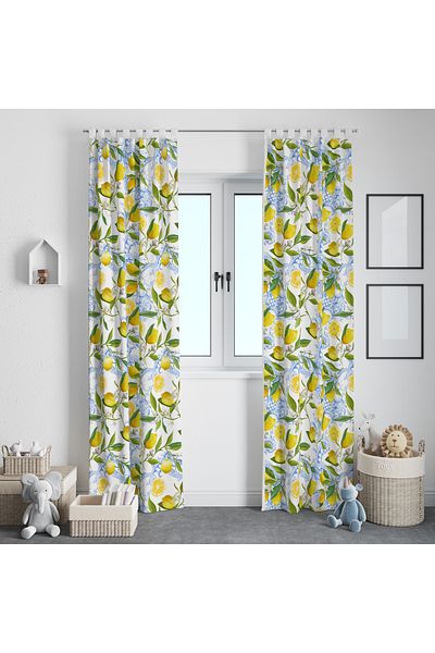Viadela Fruit Patterned Background Curtain - Vibrant and Fresh Design (Single Wing)