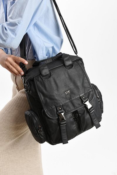 571 Collections Çanta Faux Leather Shoulder Bag Black (Model: 571-13-10H)