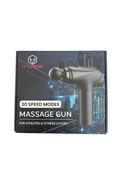 YUES Profesyonel Masaj Tabancası – 30 Hız Kademesi, 6 Başlık, Şarjlı, Sporcu ...