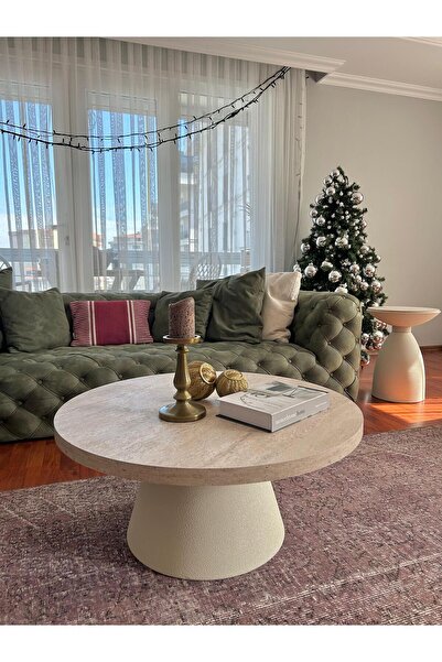 desping WELL MODERN ORTA SEHPA  BOHEM CENTRAL TABLE TRAVERTEN SUNTALAM TABLA METAL AYAK