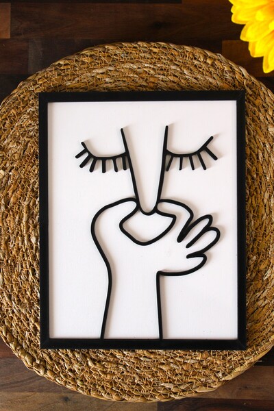 LudenHome Ahşap Çerçeve Tuvalet Banyo Tablo Duvar Dekorasyonu Banyo Duvar Çerçevesi 20 x 25 CM