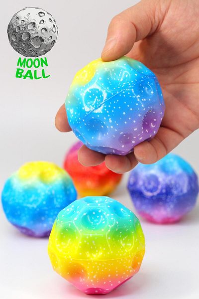 Telvesse Bouncing Ball to the Top Moonball Galaxy Space Moon Ball Extreme Bouncing Moonball Garden Toy Rainbow