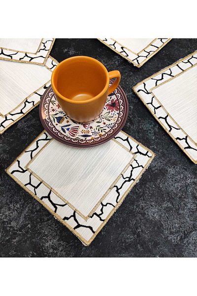 Çt Çeyizci Tekstil Servetel de prezentare, Servetel de cocktail, Servetel de prezentare lateral de cafea, Servetel de prezentare 6 bucati