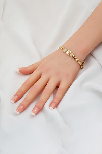 Bilezikci 14 Ayar Altın C Harfli Bileklik