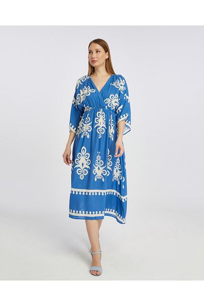 MAXI DRY Καλοκαιρινό γυναικείο φόρεμα βισκόζης με μοτίβο μπατίκ