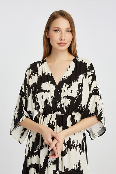 MAXI DRY Rochie de vară de damă din viscoză cu detaliu imprimat