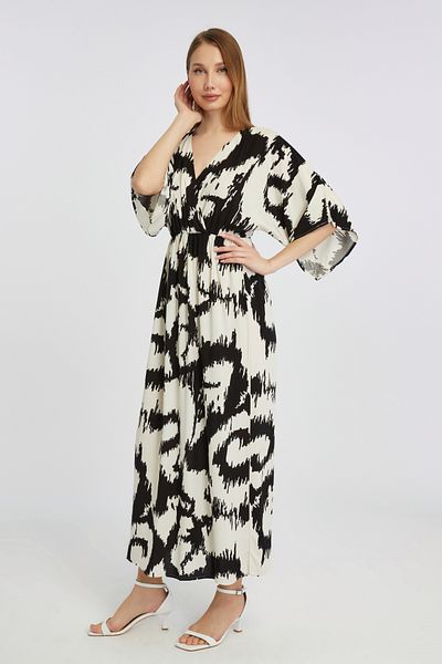 MAXI DRY Rochie de vară de damă din viscoză cu detaliu imprimat