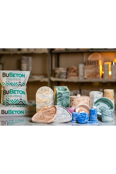 betonmall BuBeton Professional Mortar Mortar سريع التجميد مسحوق الحجر الفاخر اناء للزهور صب هواية هاون أبيض 5 كجم