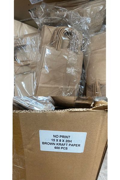 figanlar ambalaj 1. Quality Kraft Twist Handle Cardboard Bag 25 Pieces 15X8X24