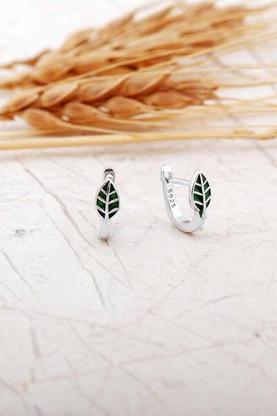 Sümer Telkari Mineli Defne Yaprağı Rodyumlu Gümüş Çocuk Küpe 7299