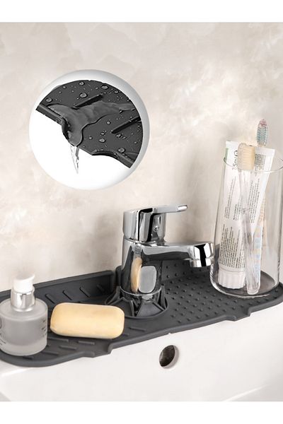 Mapple Home Ελαστικό ματ με βρύση Water Catch Organizer Αντιολισθητικό σιλικόνης Κουζίνα Μπάνιο Νιπτήρας Πάνω Ματ