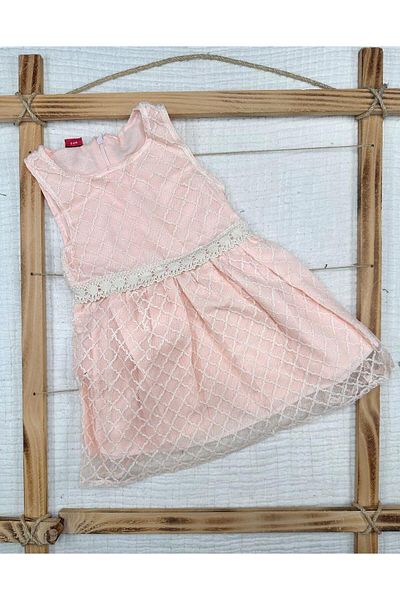 Murat Baby Rochie de vară pentru fete cu modele de diamante și detaliu din dantelă cu jachetă de blugi