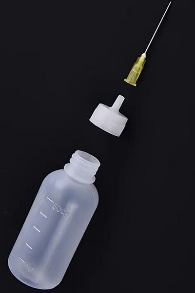 usin 5Pcs 50ml with Scale Machine Oil Lubrication Solder Flux Liquid Glue Alcohol Bottle with Syringe Dropper Bottle