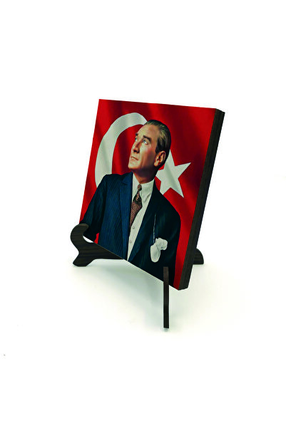 Souvenest Mustafa Kemal Atatürk Baskılı MDF Masaüstlük 10X10