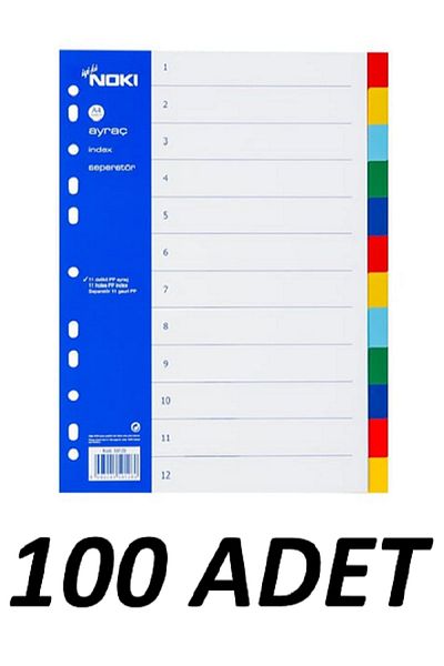 Noki 100 Τεμάχια 2x6 Έγχρωμος Διαχωριστής σελιδοδεικτών