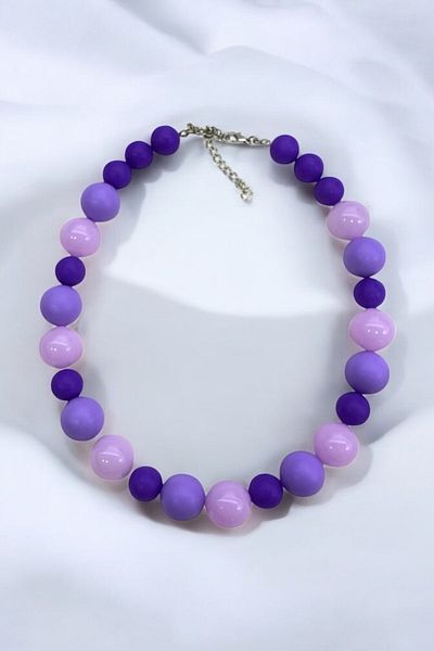 PETEK AKSESUAR Purple Lila Bubble Top Summer Necklace
