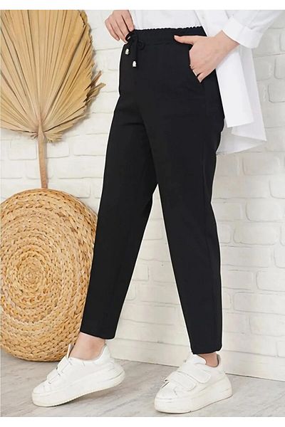 Lotus Elastic Ultra Comfortable Carrot Cut Fabric Pants