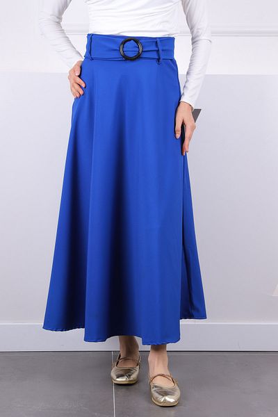 İmajButik Saks Μπλε φούστα με ζώνη μέσης