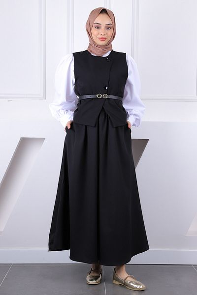 İmajButik Κοστούμι φούστα με μαύρη ζώνη