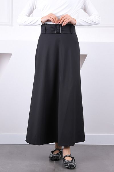 İmajButik Μαύρη φούστα με ζώνη μέσης