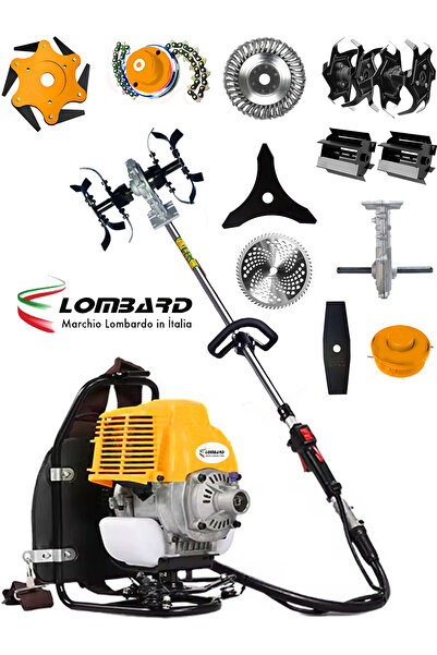 Cros LOMBARD İtalia L-800 10 In 1 Arazi Set Sırt Tipi Ot Çim Biçme Tırpanı To...