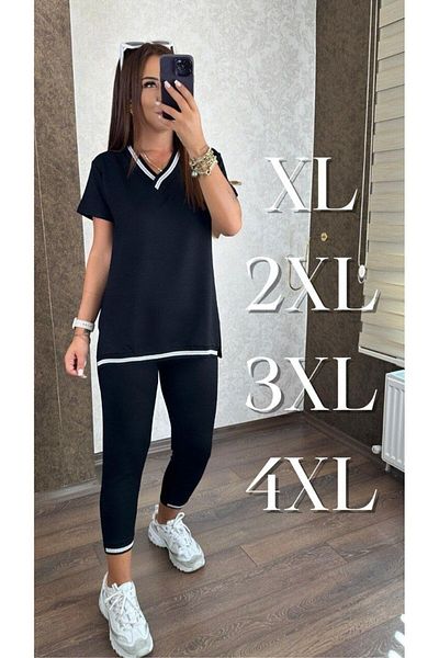 hira fashion Ribbed Large Size Tracksuit Suit-3Xl