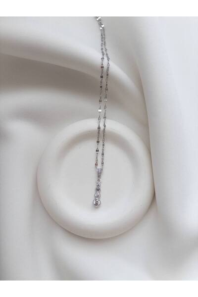 Minne Jewelry-Accessory Round Stone Steel Necklace - Zircon Stone Round Steel Necklace