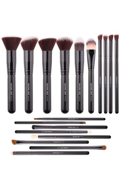 RACHEL ROY Black Kabuki Makeup Brush Set 18 Pcs
