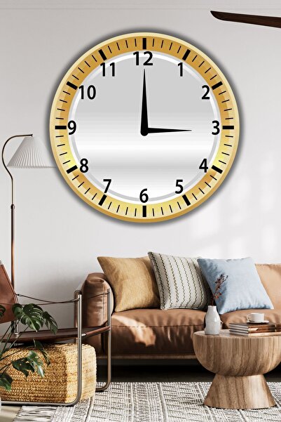Nod Büyük Boy Ahşap Dekoratif Duvar Saati Ev Salon için Yuvarlak Modern Sessi...