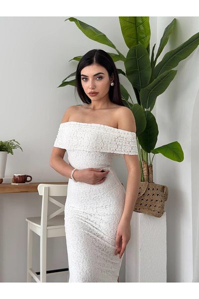 Julidress Sleeveless Madonna Collar Lined Engagement Invitation Premium Lace Dress