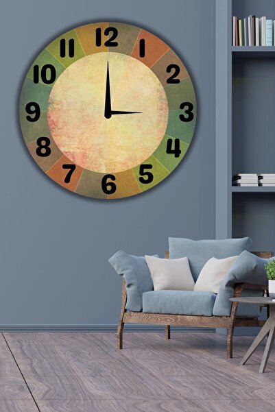 Nod Ahşap Dekoratif Duvar Saati Sessiz Akar – Büyük Boy – Salon İçin Modern 5...