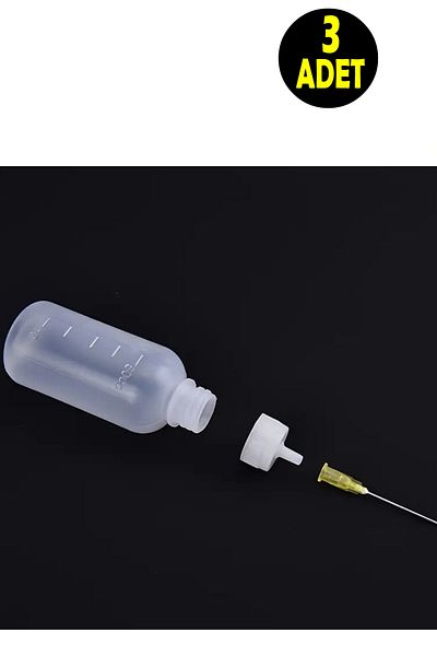 usin 3Pcs 50ml with Scale Machine Oil Lubrication Solder Flux Liquid Glue Alcohol Bottle Dropper Bottle with Syringe