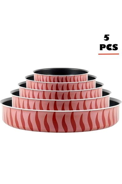 Cady One Qom Round Oven Trays For Bread And Pizza, Consisting Of 5 Pieces, High Thickness, Non-stick