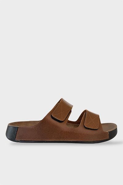 Liger Men's Velcro Slippers - Two Stripes Taba