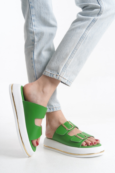 MARSEDO Papuci de zi cu zi pentru femei, talpă ușoară și bandă Poly Leila