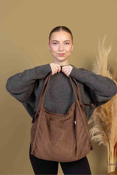 fluffy Чанта за пазаруване Mute Bag Cookie от 2000-те, чанта за през рамо с цип и подплата (32/36)