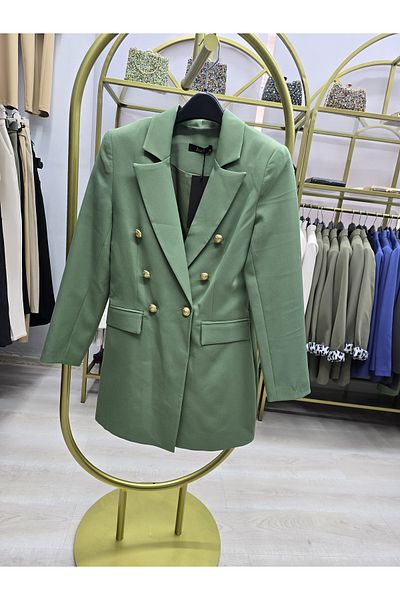 Omka Moda Women's Blazer Jacket - Epaulet Buttoned