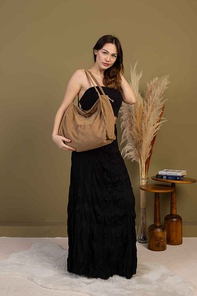 fluffy Mute Bag Camel 00s Shopper Bag Τσάντα ώμου με φερμουάρ (32/36)