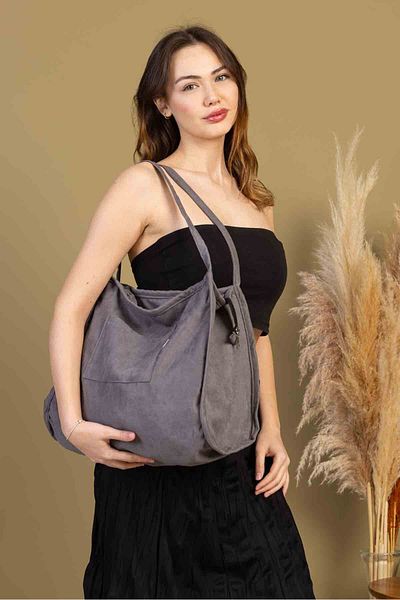 fluffy Mute Bag Grey 00s Shopper Bag Τσάντα χειρός και ώμου με φερμουάρ (32/36)