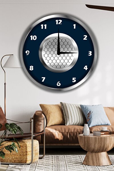 Nod Büyük Boy Ahşap Dekoratif Duvar Saati Ev Salon için Yuvarlak Modern Sessi...