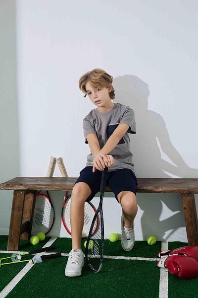 RAPAPA Boy's Summer Combed Cotton Bottom Top Shorts Set 3962A-63