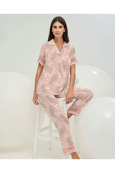 Sevim 16339 Women's Buttoned Pajama Suit