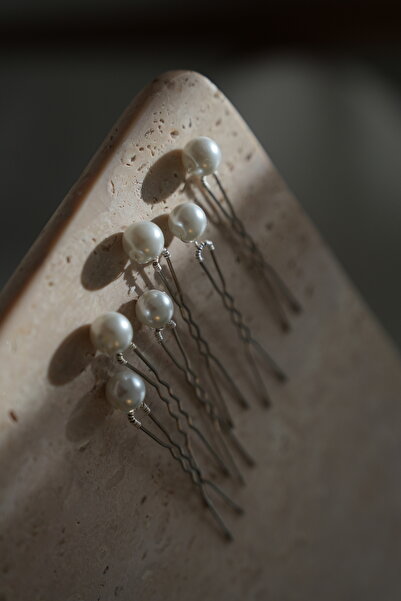 İstoria Bridal Set de 6 ace de păr din argint Mini Pearl - Accesorii pentru păr pentru nuntă și logodnă, agrafă pentru coc