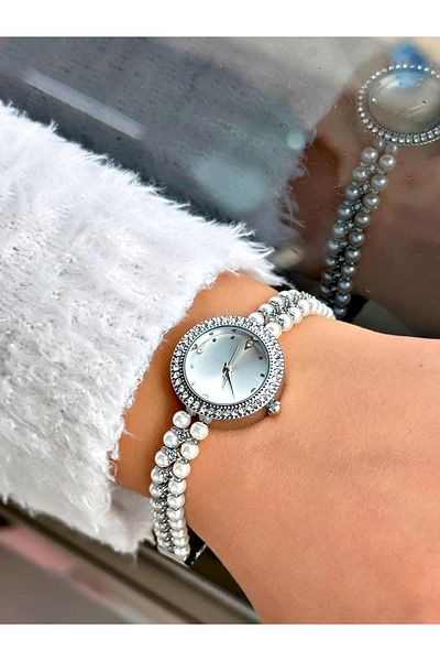 Leerybee Special Boxed Pearl and Stone Model Minimal Women's Wristwatch Lover Gift for Friend Birthday Mother Sister-In-Law