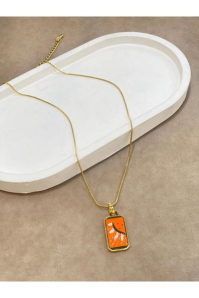 İNN JEWELLERY قلادة فولاذية مع شكل التارو غير المشوه (ضمان المستورد لمدة عامين)