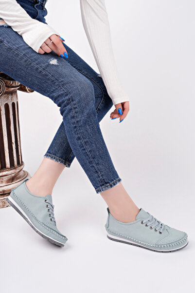 Deripabuc Modré dámské kožené baleríny - pravá kůže DP16-0061