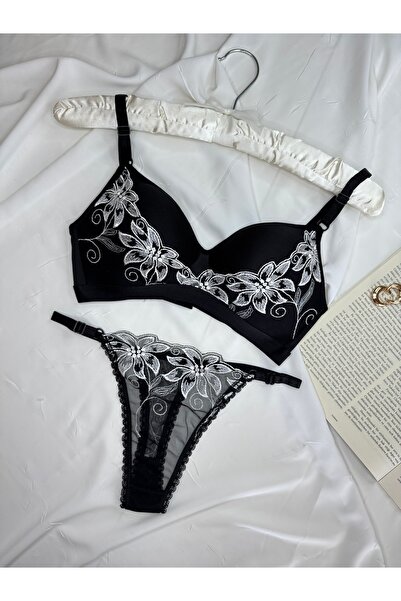 ROZENİN LINGERIE Σετ σουτιέν με λεπτομέρεια από δαντέλα μεγάλου μεγέθους