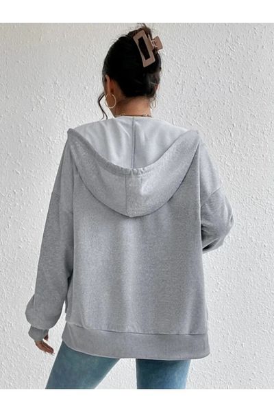 makiteks Lilo Sitiched εμπριμέ με κουκούλα καγκουρό τσέπη Oversize εποχιακή φούτερ με φερμουάρ / ζακέτα